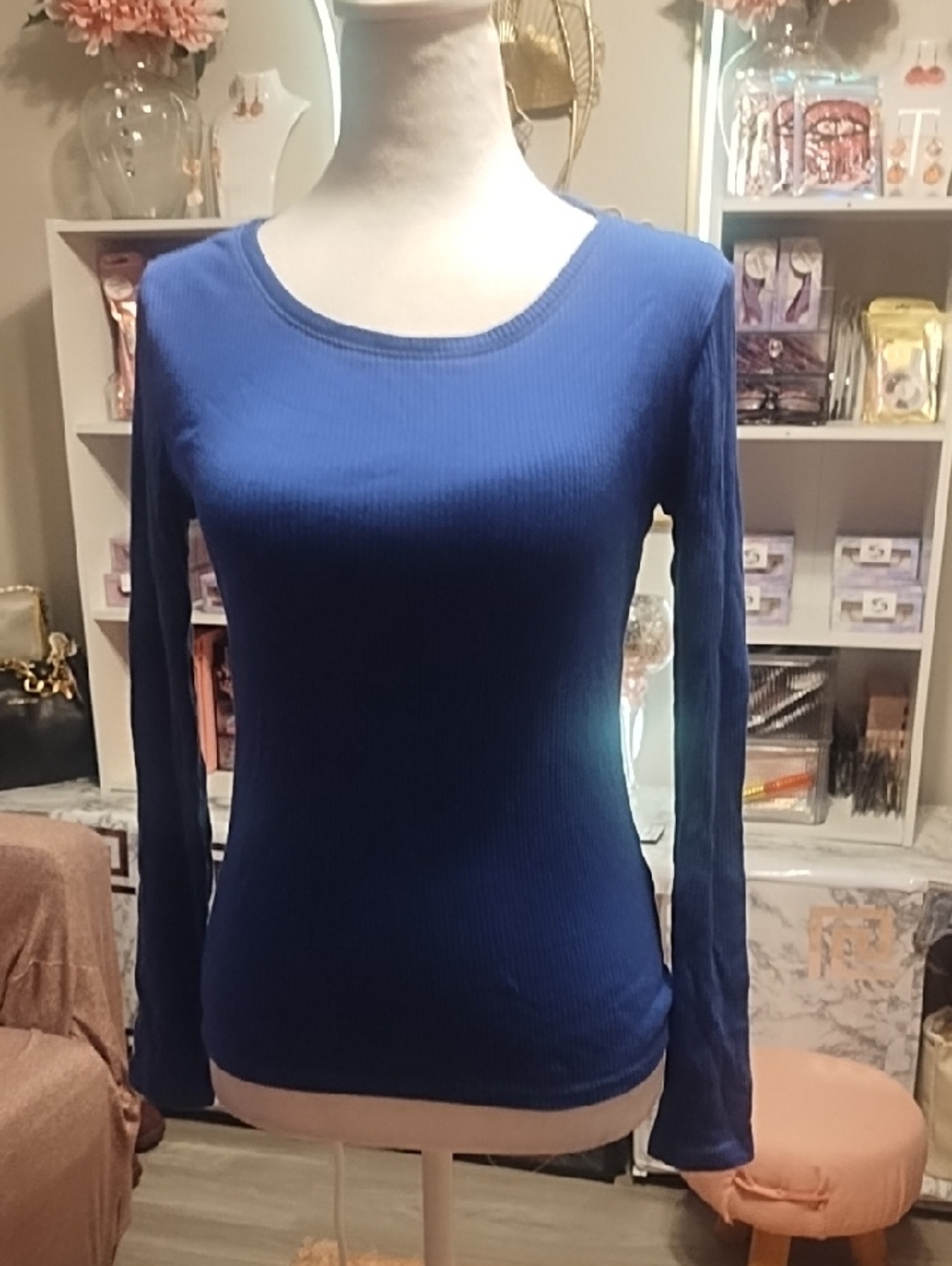 J. Crew Ribbed Long Sleeve Top - Royal Blue